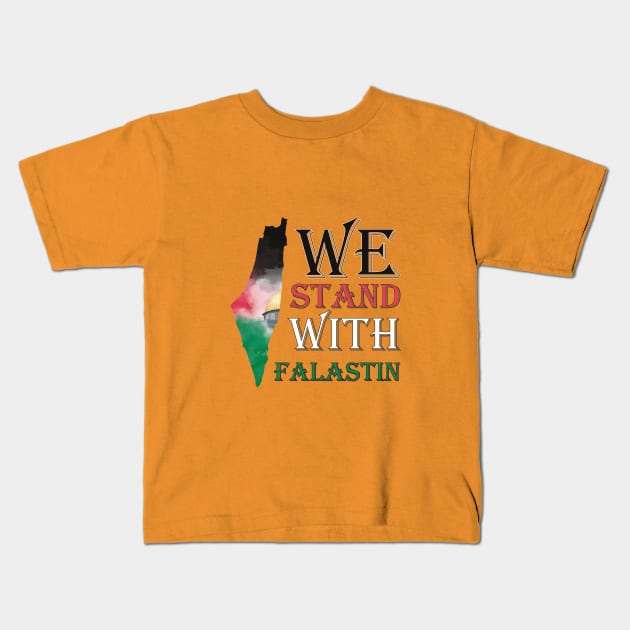 We Stand With Palestine Kids T-Shirt by mutarek